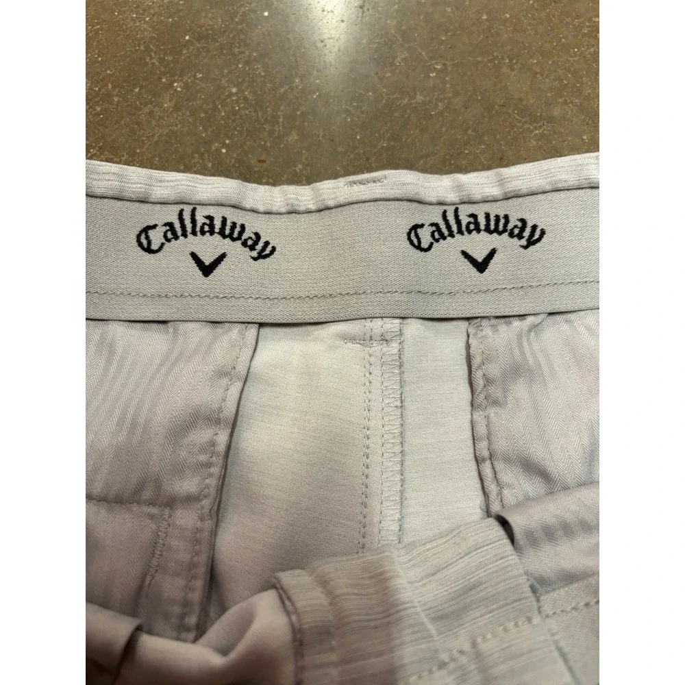 Callaway Mens Golf Shorts Gray Heather Performance Stretch Flat Front Size 30